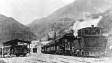 Arrival of first Up train at Karangahake, 1905